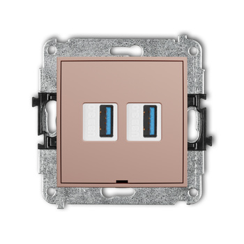 KARLIK ICON 62IGUSBBO-6 Mechanizm gniazda podwójnego 2xUSB A-A 3.0, bez pola opisowego