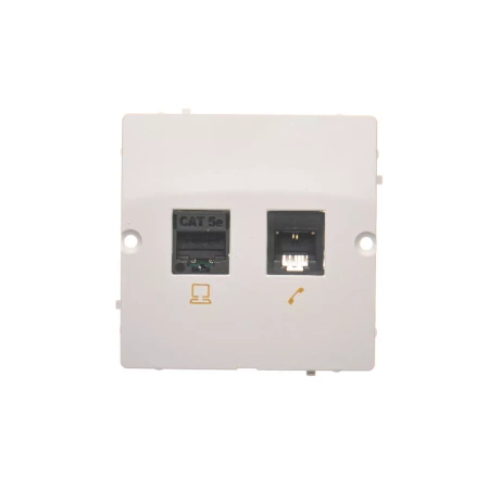 Kontakt-Simon Basic BMF5T.02/11 Gniazdo RJ45 kat.5e + RJ11 Biały