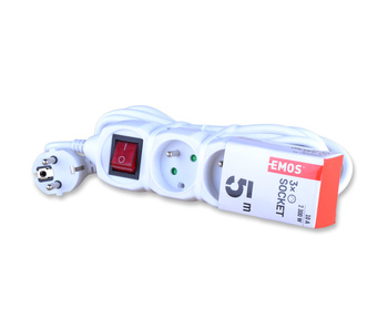 Emos p1315 przedłużacz z uziemieniem wyłącznikiem  3 gniazda 5m