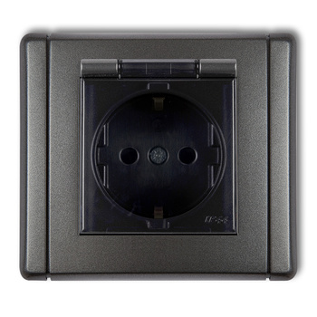 KARLIK FLEXI 11FGPB-1sdp  Gniazdo bryzgoszczelne z uziemieniem SCHUKO 2P+Z (klapka dymna