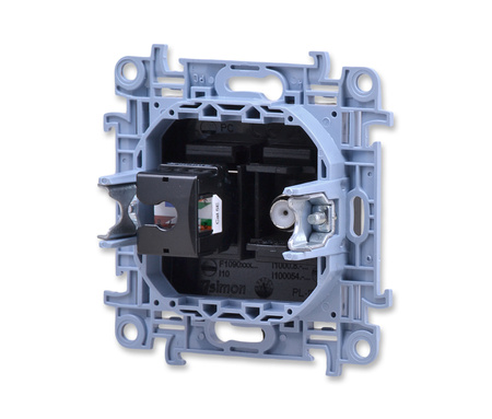 Kontakt Simon 10 casfrj445.01/49 Gniazdo antenowe typu f + komputerowe typ rj45 kat. 5