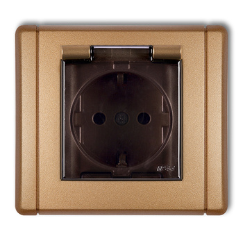 KARLIK FLEXI 8FGPB-1sdp  Gniazdo bryzgoszczelne z uziemieniem SCHUKO 2P+Z (klapka dymna