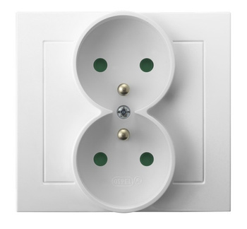 OSPEL KIER GP-2WZP/00 Gniazdo podwójne z uziemieniem z przesłonami
