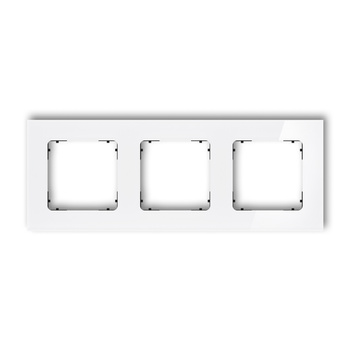KARLIK ICON 0-12-IRSK-3 Ramka uniwersalna potrójna kwadratowa - efekt szkła (ramka: biała; spód: czarny)