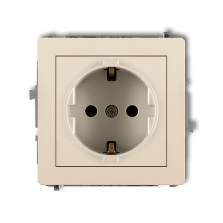 KARLIK DECO 1DGP-1sp Gniazdo pojedyńcze z uziemieniem SCHUKO 2P+Z (przesłony torów prądowych)