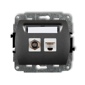 KARLIK TREND 11GFK-1  Gniazdo antenowe pojedyńcze typu F (SAT) + gniazda komp. poj. 1xRJ45