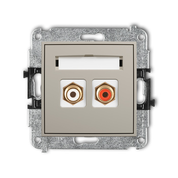 KARLIK ICON 60IGRCA-2 Mechanizm gniazda podwójnego RCA (typu cinch - biały i czerwony, pozłacany)