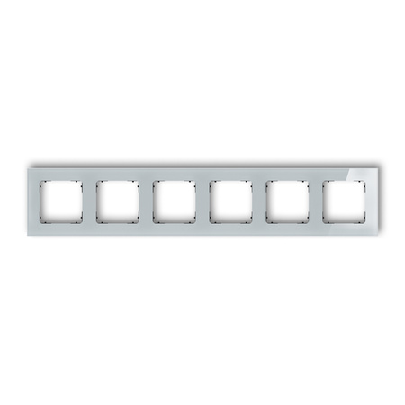 KARLIK ICON 15-12-IRSK-6 Ramka uniwersalna sześciokrotna kwadratowa - efekt szkła (ramka: szara; spód: czarny)