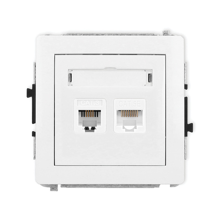 KARLIK DECO DGTK  Gniazdo telefoniczne pojedyńcze  1xRJ11 + komputerowego pojedynczego 1xRJ45