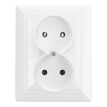 Gniazdo podwójne p/t 2x2P Pearl, 16A, 250V, PT-5 P, biały