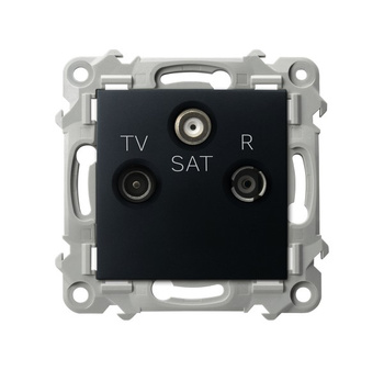 OSPEL SZAFIR GPA-ZS/m/33 Gniazdo RTV-SAT końcowe czarny metalik