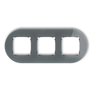 KARLIK ICON 28-12-IRSO-3 Ramka uniwersalna potrójna okrągła - efekt szkła (ramka: grafitowa; spód: czarny)