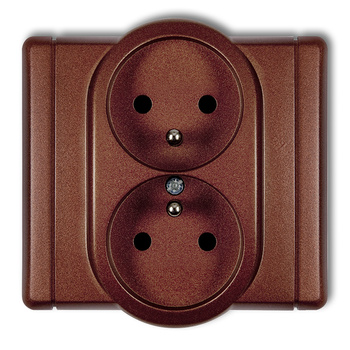 KARLIK FLEXI 9FGP-2zp  Gniazdo podwójne z uziemieniem 2x(2P+Z) (przesłony torów prądowych)