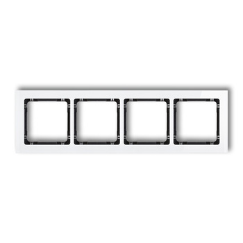 KARLIK DECO 0-12-DRS-4 Ramka uniwersalna poczwórna - efekt szkła (ramka: biała; spód: czarny)