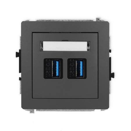 KARLIK DECO 28DGUSB-6  Gniazdo podwójne 2xUSB A-A 3.0