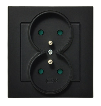 OSPEL SONATA GP-2RZP/33 Gniazdo podwójne z/u z przesłonami, kompletne