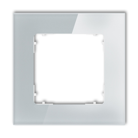 KARLIK ICON 15-0-IRSK-1 Ramka uniwersalna pojedyncza kwadratowa - efekt szkła (ramka: szara; spód: biały)