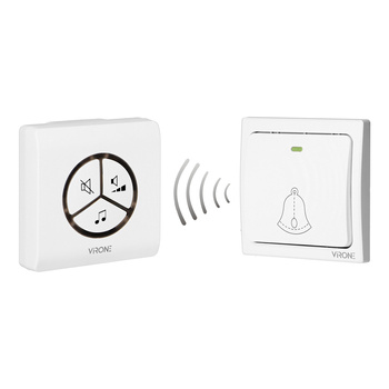 Dzwonek bezprzewodowy WAYO AC, sieciowy, bezbateryjny przycisk, learning system, 25 dźwięków, 100m