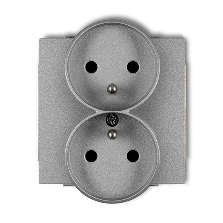 KARLIK DECO 7DGPR-2zp Gniazdo podwójne do ramki z uziemieniem 2x(2P+Z) (przesłony torów prądowych)