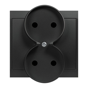 Gniazdo podwójne p/t 2x2P Luna, 16A, 250V, PT-5LR, czarny