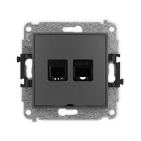 KARLIK MINI 28MGTKBO Gniazdo telefoniczne pojedyńcze 1xRJ11 + komputerowego pojedynczego 1xRJ45