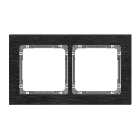KARLIK DECO 12-11-DRA-2 Ramka uniwersalna podwójna - aluminium szczotkowane (ramka: czarna; spód: grafitowy)