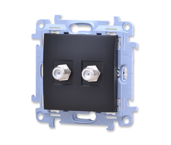 Kontakt Simon 10 casf2.01/49 Gniazdo antenowe typu "F" podwójne