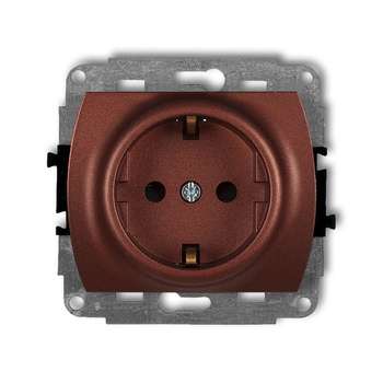 KARLIK TREND 9GP-1sp  Gniazdo pojedyńcze  z uziemieniem SCHUKO 2P+Z (przesłony torów prądowych)