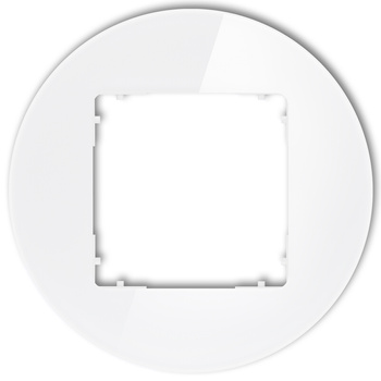 KARLIK ICON 0-0-IRSO-1 Ramka uniwersalna pojedyncza okrągła - efekt szkła (ramka: biała; spód: biały)