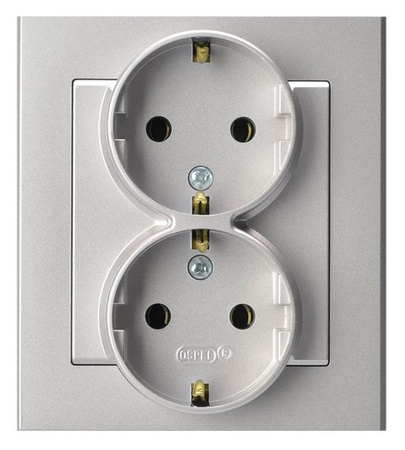 OSPEL SONATA GP-2RSP/38 Gniazdo podwójne z/u schuko z przesłonami 