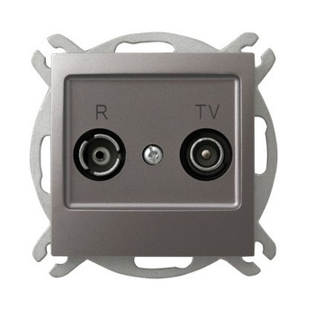 Ospel impresja GPA-16YP/m/23 Gniazdo RTV przelotowe 16-dB tytan