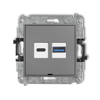 KARLIK ICON 27ICUSBBO-8  Ładowarka USB podwójna  USB C + USB A