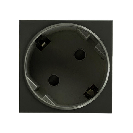 NOEN GS, gniazdo modułowe 45x45mm kątowe - 45° 1x2P+Z, typ F schuko, 16A 250V, czarne