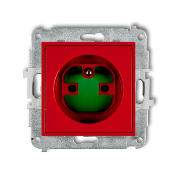 KARLIK MINI MGZK  Gniazdo pojedyńcze  z uziemieniem 2P+Z DATA z kluczem