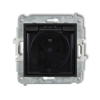 KARLIK ICON 12IGPB-1zdp  Gniazdo bryzgoszczelne z uziemieniem 2P+Z (klapka dymna