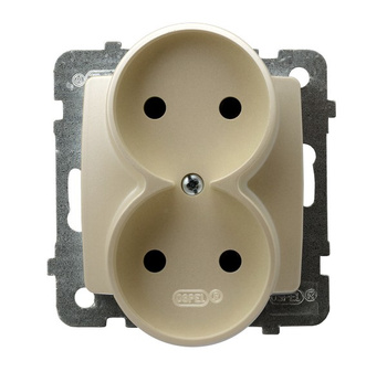 OSPEL KARO GP-2SR/m/42 Gniazdo podwójne moduł bez ramki