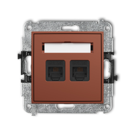 KARLIK ICON 63IGT-2 Mechanizm gniazda telefonicznego podwójnego 2xRJ11, 4-stykowy, beznarzędziowe