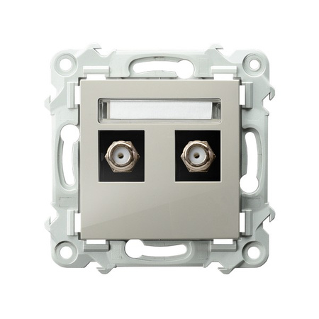 OSPEL SZAFIR GPA-2ZF/m/83 Gniazdo antenowe typu F podwójne beż