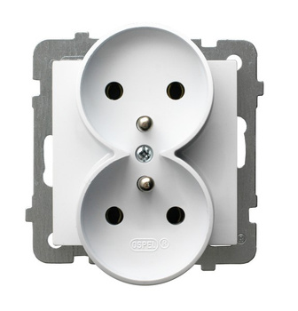 Ospel as GP-2GRZ/m/00 Gniazdo podwójne z uziemieniem moduł bez ramki