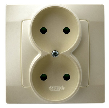 OSPEL KARO GP-2SP/42 Gniazdo podwójne z przesłonami torów, kompletne