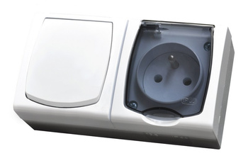 OSPEL MADERA ZH-NŁ1G/00/d Zestaw Łącznik pojedynczy + Gniazdo IP