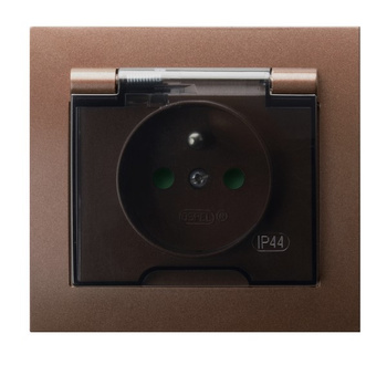 OSPEL KIER GPH-1WZP/52/d Gniazdo bryzgoszczelne z/u IP-44 z przesłonami