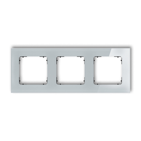 KARLIK ICON 15-12-IRSK-3 Ramka uniwersalna potrójna kwadratowa - efekt szkła (ramka: szara; spód: czarny)