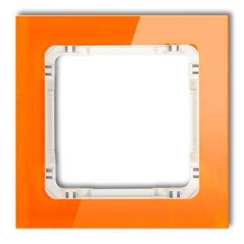 KARLIK DECO 13-1-DRS-1 Ramka uniwersalna pojedyncza - efekt szkła (ramka: pomarańczowa; spód: beżowy)