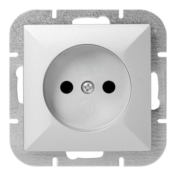 Gniazdo pojedyncze p/t 2P Pearl, 16A, 250V, PT-15P, srebrny