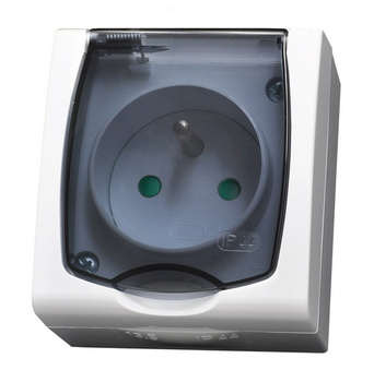 OSPEL MADERA GNH-1NZP/00/d Gniazdo pojedyncze z uziemieniem, przesłony