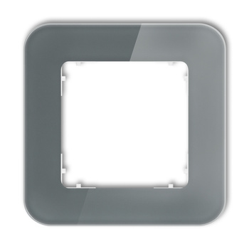 KARLIK ICON 28-0-IRSZ-1 Ramka uniwersalna pojedyncza zaokrąglona - efekt szkła (ramka: grafitowa; spód: biały)