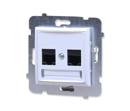 Ospel aria gpk-2u/k/m/00 gniazdo komputerowe podwójne kat.5e
