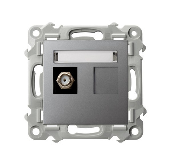 OSPEL SZAFIR GPA-1ZF/m/70 Gniazdo antenowe typu F pojedyncze szary