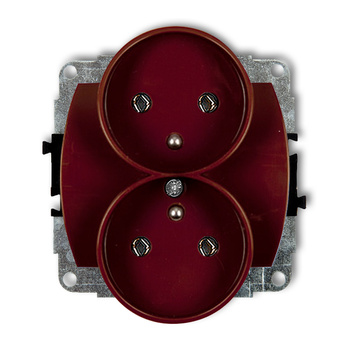 KARLIK TREND 4GPR-2z Mechanizm gniazda podwójnego do ramki poziomej z uziemieniem 2x(2P+Z) (bez przesłon torów prądowych)